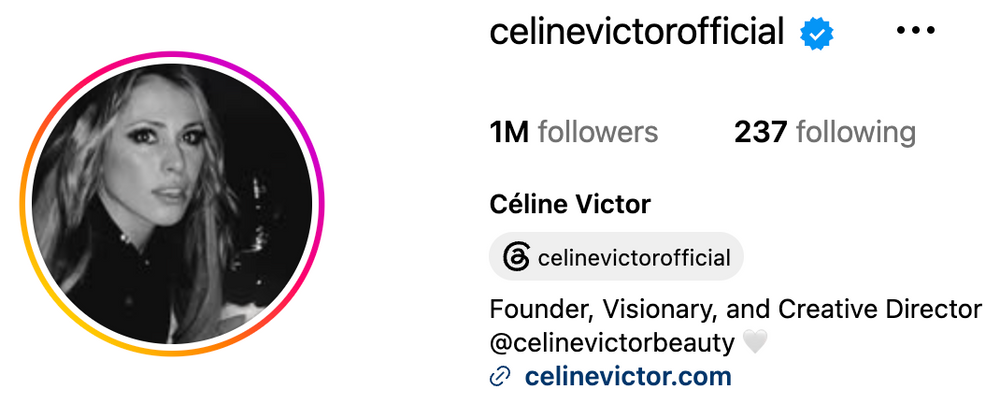 Instagram-Profil von C&eacute;line Victor