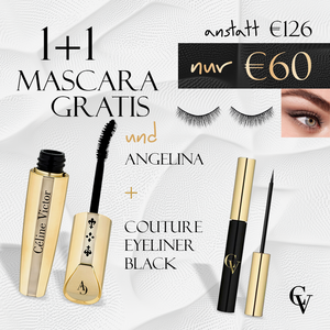 1 + 1 mascara + angelina + eyeliner couture nero