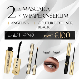 2x mascara + 2x wimper serum + angelina + couture eyeliner zwart