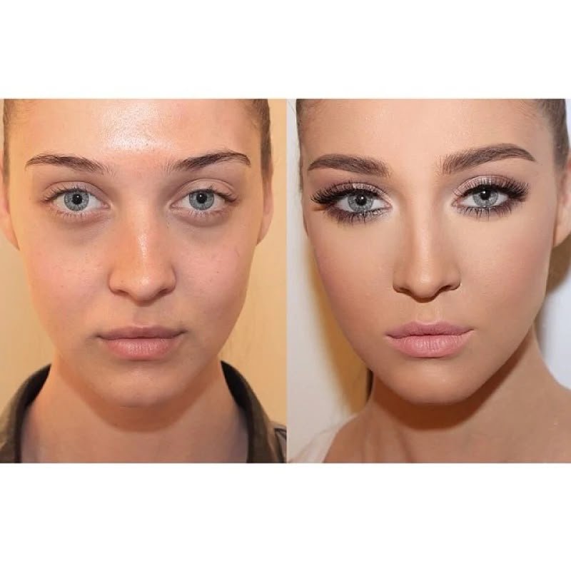 Vorher / Nachher Wimpern und Make-up